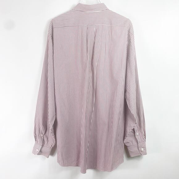 NORDSTROM Classic Red Striped Button-Down Collared Dress Shirt - Picture 7 of 10